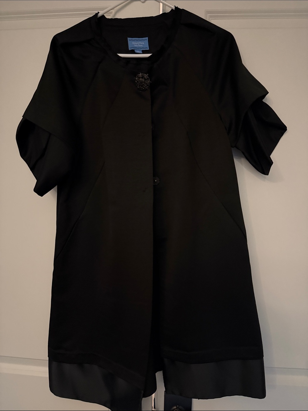 Simply Vera Vera Wang Black Satin Car Coat